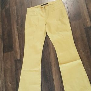 Yellow bootleg jeans
